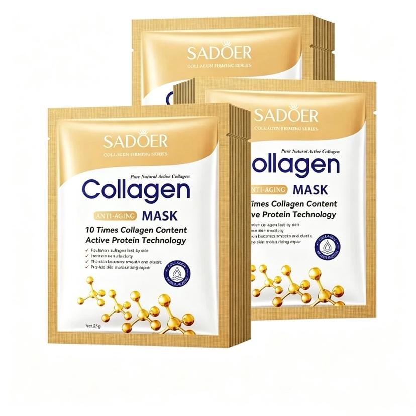 Sheet Mask Collagen - 5/10/20/30 個韓国コラーゲンフェイスマスク引き締め保湿修復美白スキンケアフェイスシートマスクフェイシャルマスクスキンケア