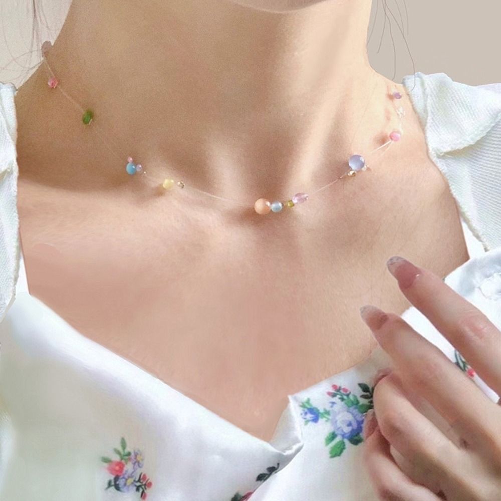トレンディな合金韓国風ネックレス樹脂美学Y2kネックレスカラ - Korean Girls Lifestyle のレビューと価格